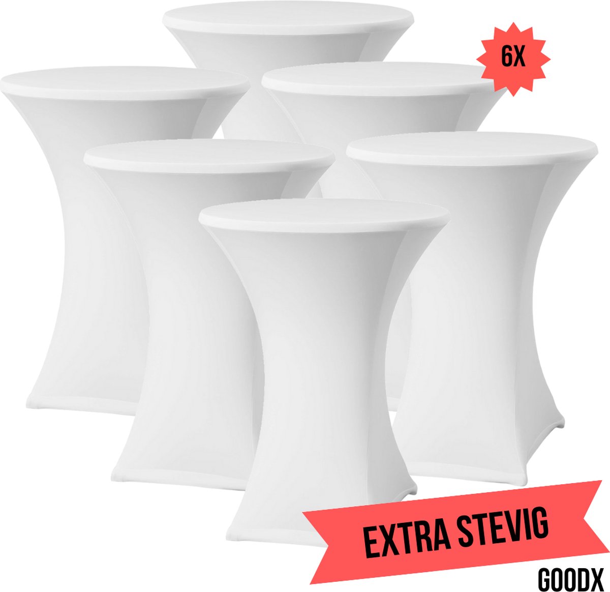   Statafelrok Wit 6x – ∅80-85 x 110 cm – Stretch 6 stuks –   voor Statafel - Geschikt voor feesten en partijen | Sta Tafel Hoes | Staantafelhoes | Cocktailparty